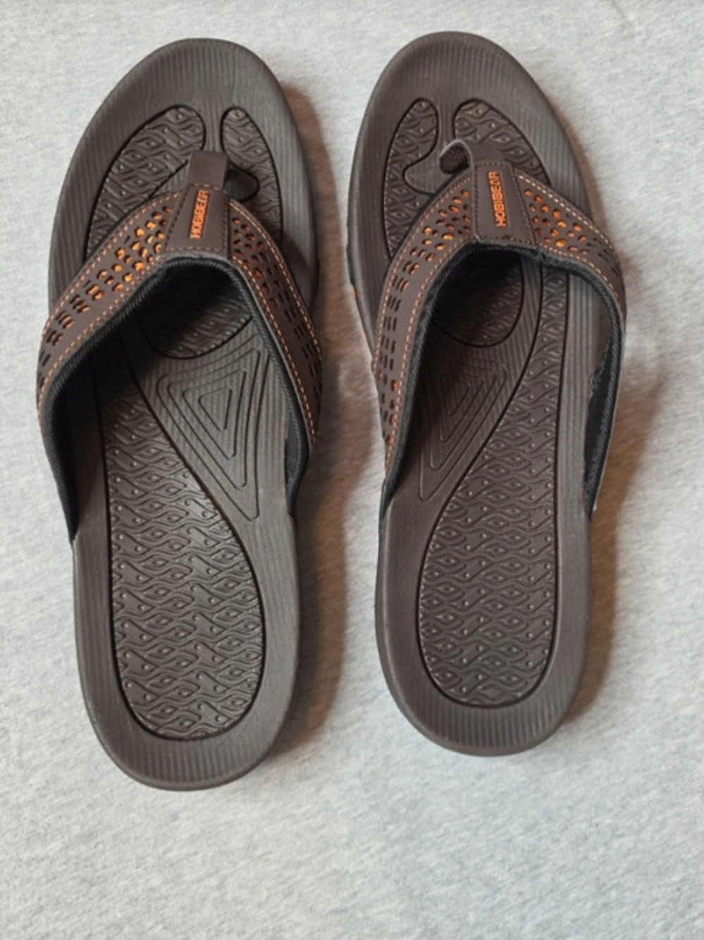 Hobibear Men’s Brown Strap Flip Flops SZ.12